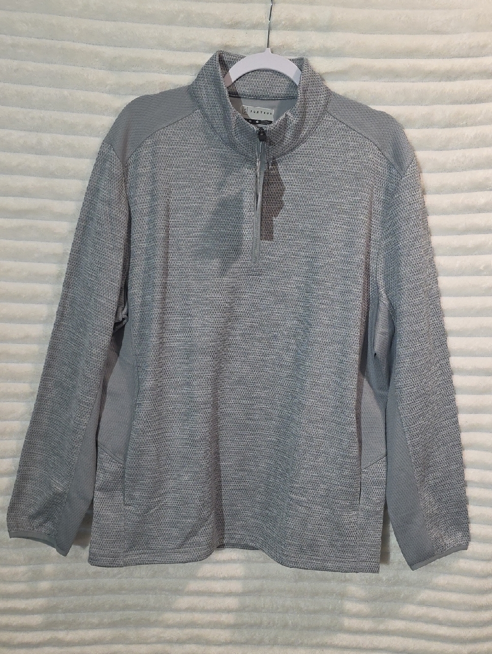0131 PGA Tour Light Gray Quarter-Zip Pullover
